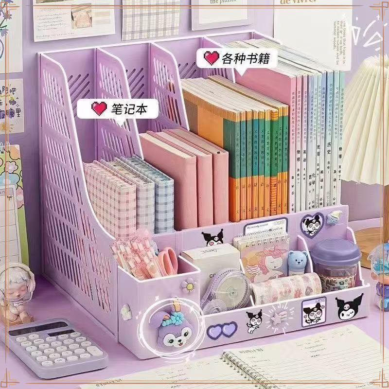 Desktop Files Bookstand Storage Box Folder Thickened Desk Storage Materials Student Bookshelf Bookshelf Desktop
