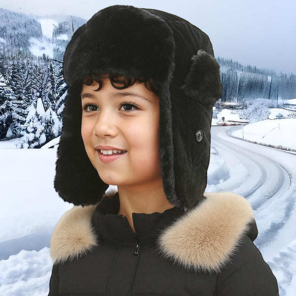 Fleece children's Lei Feng hat windproof and cold travel ear protection cotton hat thickened warm windproof ear protection hat