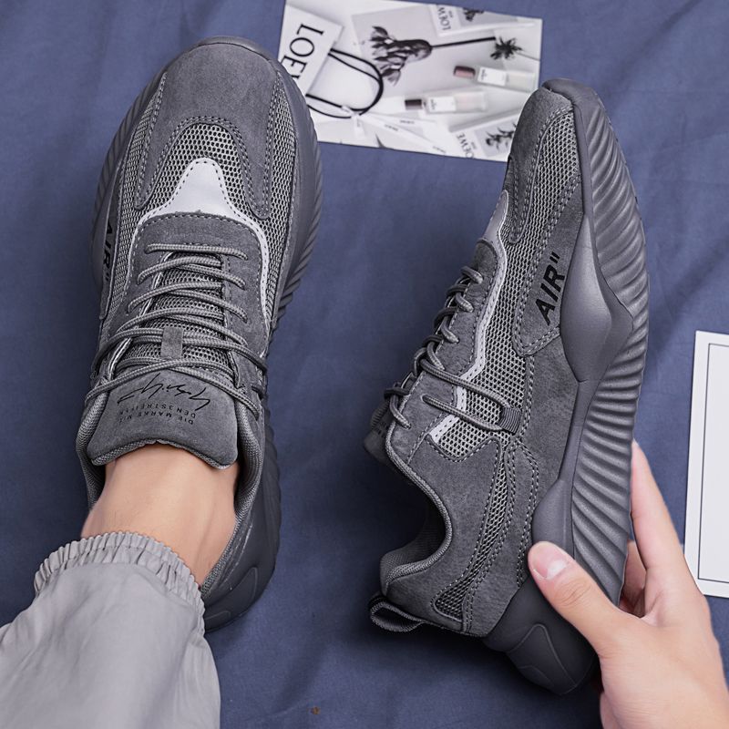 2025 new winter breathable korean style trendy mesh athletic men's shoes versatile casual spring running dad shoes