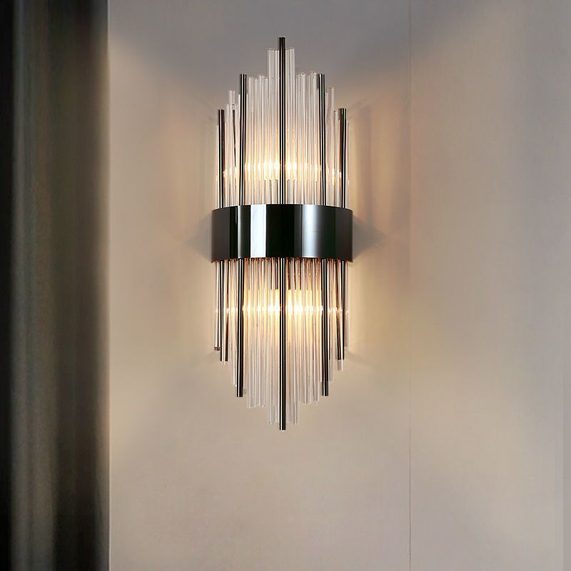 Accessible luxury style crystal wall lamp casual living room tv background wall bedroom bedside corridor aisle staircase wall lamp