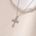 Full diamond cross necklace wholesale european and american cross-border jewelry niche design retro accessible luxury sweet cool style clavicle chain