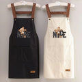 Apron waterproof oil-proof men's and women's kitchen cooking apron solid color casual strap big pocket restaurant work clothes plus