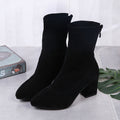 foreign trade 2025 new boots socks boots short boots women's shoes thick heel pointed high heels elastic boots