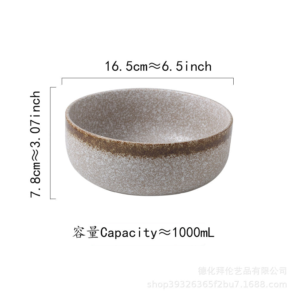 Japanese ceramic student dormitory instant noodle bowl single bowl and chopsticks large bowl for home restaurant soup bowl ramen manufacturer wholesale