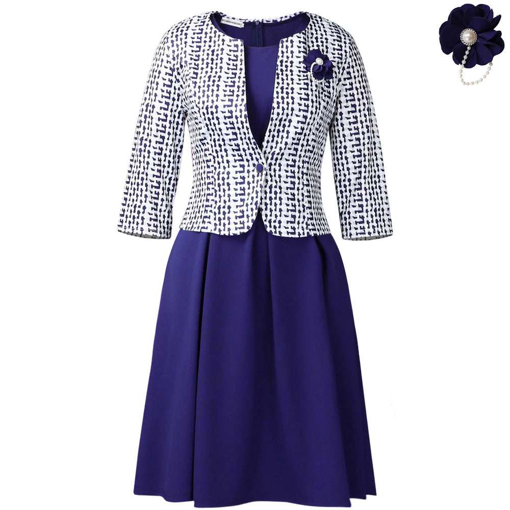 D3346 women's foreign trade fashion: european & american style cross-border winter long sleeve outerwear, vest dress, and african print set