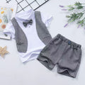 Kids' summer cotton linen short-sleeve set: boys' cartoon deer print shirt two-piece korean style casual wholesale