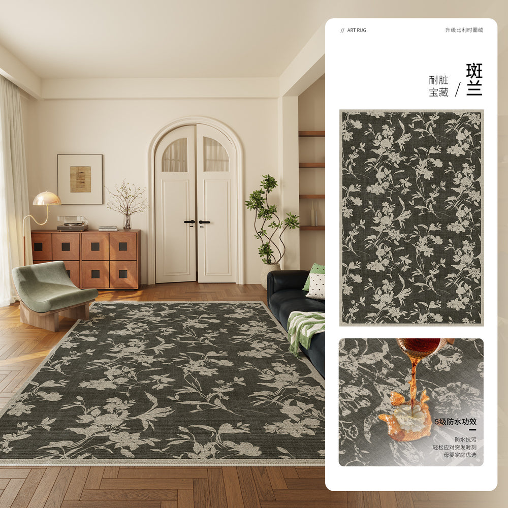 Carpet living room retro style waterproof anti-fouling sofa coffee table mat medieval stain-resistant bedroom large area full bed blanket