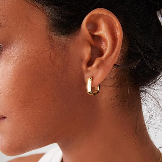 new arrival oval earrings electroplating process copper plated 18k gold earrings manufacturer wholesale fashioneasiest for match