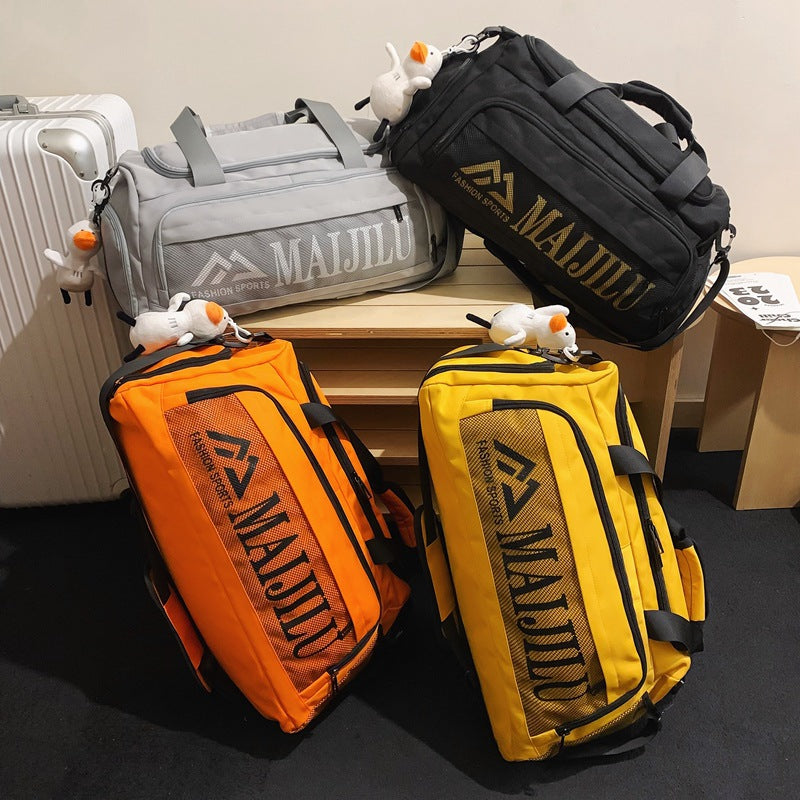 Cross-border men's sports and leisure large-capacity fitness bag women's letter simple accommodation travel bag shoulder messenger bag