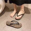 Trendy leopard print flip-flops for women - summer fashion, korean style, ins-inspired, outdoor wear, thong sandals