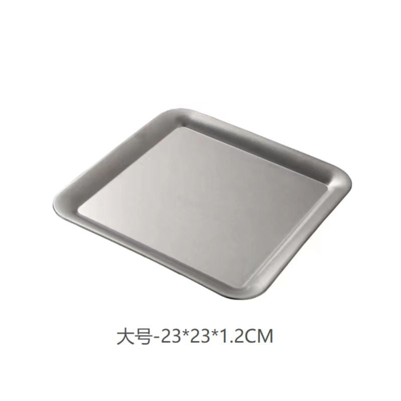 304 industrial style dessert tray outdoor snack plate camping creative retro tray dessert plate square snowflake grill