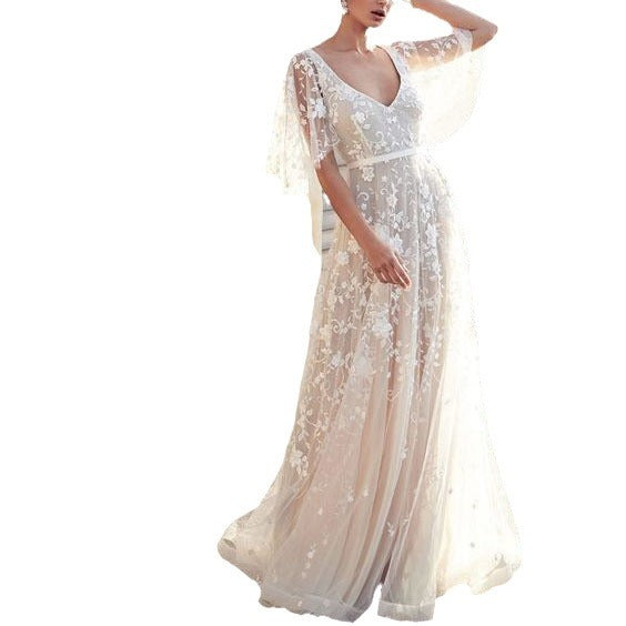 2025 autumn new european and american export dress - sexy lace v-neck backless dress for ebay and amazon