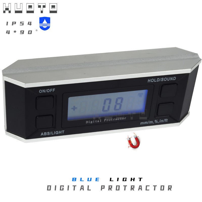 HUOTO digital display inclination box IP54 digital display inclination meter digital display angle ruler horizontal ruler slope ruler