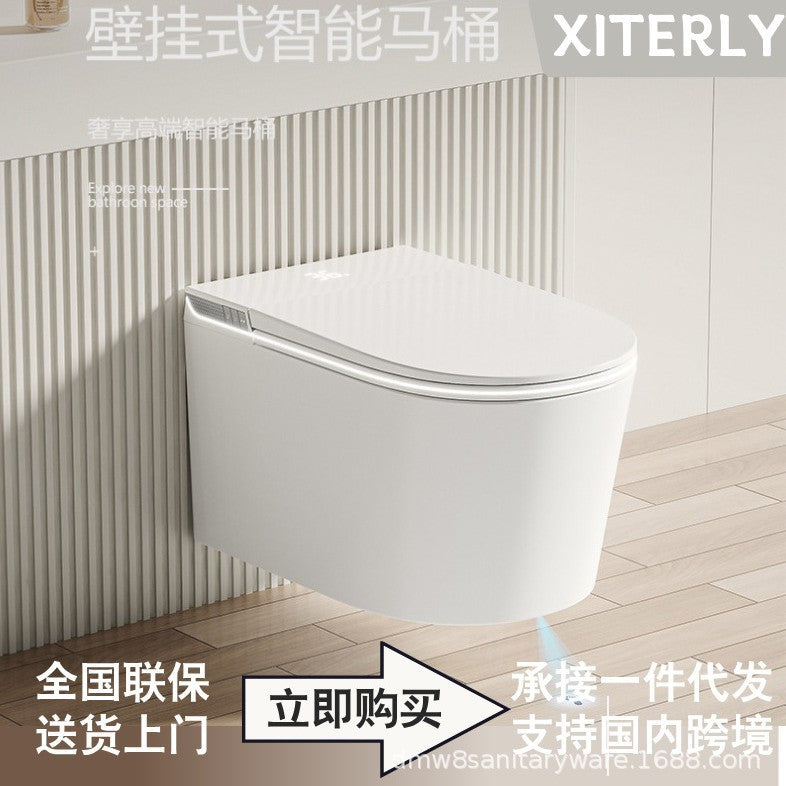 Smart home toilet integrated automatic flip flush toilet no water pressure limit foam shield built-in fragrance