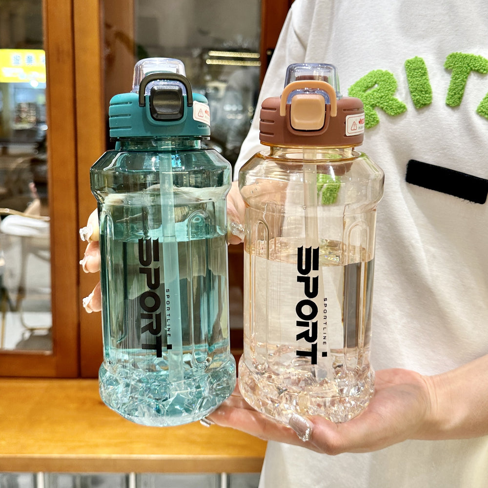 Summer sports water cup large capacity water bottle outdoor portable men's and women's plastic cup space cup ton ton bucket big belly cup