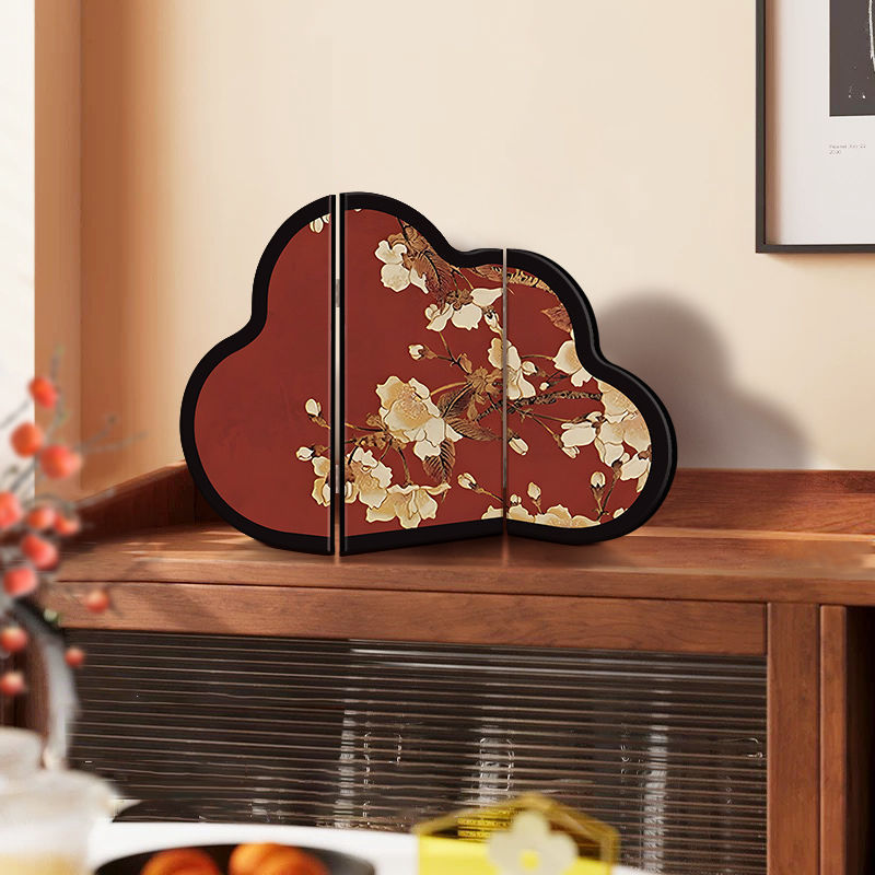 Happy eyebrow small screen red desktop ornaments new chinoiserie living room entrance high-end niche home decorations