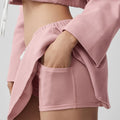 new arrival cotton mixed draped loose waist cord breathable stand collar zipper outwear short skirt casual sports suit