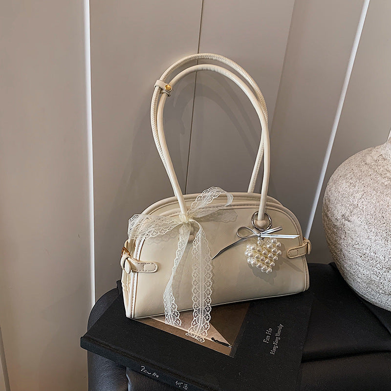 Cross-border niche popular handbag women's 2025 spring and summer new simple and versatile shoulder bag textured underarm bag pillow