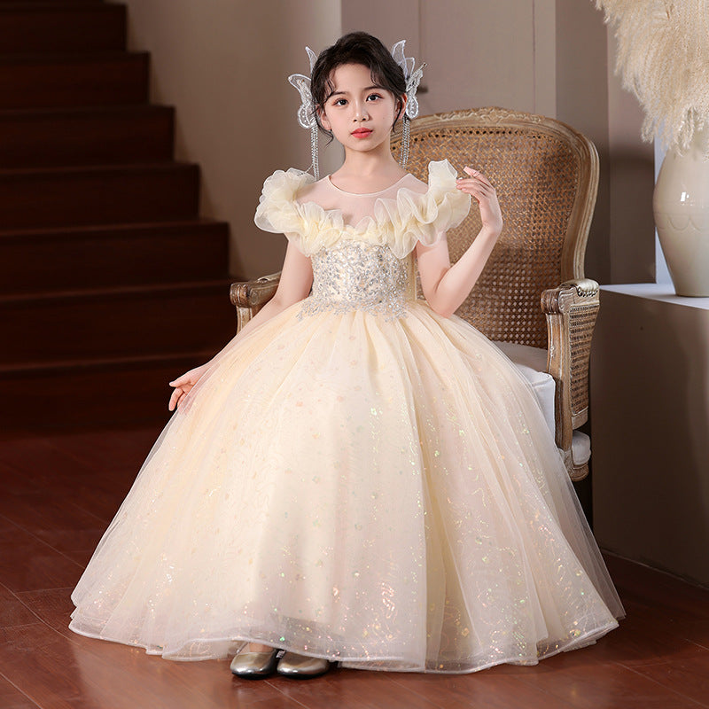 Flower girl wedding dress evening dress birthday girl catwalk piano performance new arrival host performance 61 wholesale in stock