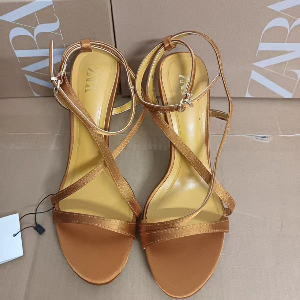 2025 spring/summer new arrival: elegant single-strap stiletto sandals - versatile, fashionable, open-toe high heels for women, perfect for banquets and export