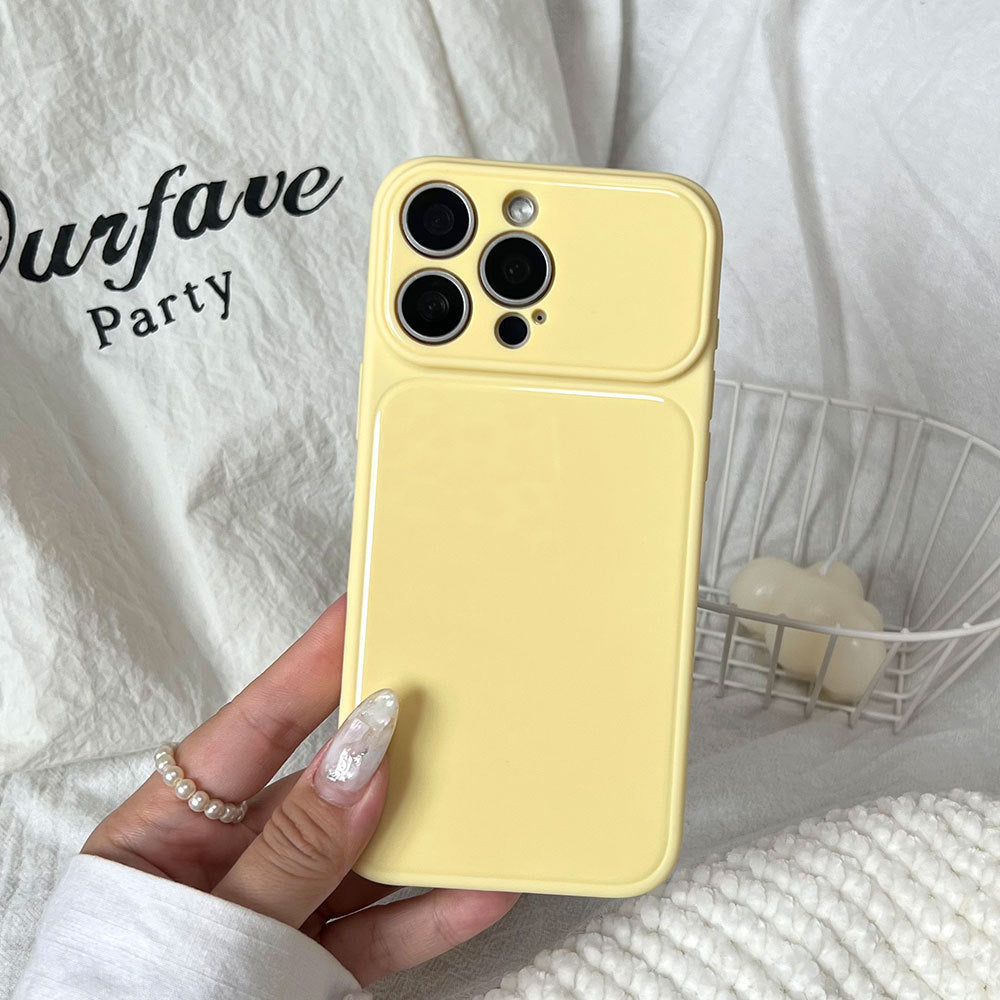 Suitable for apple 17 mobile phone case soft color large window glossy simple macaron all-inclusive iphone18 anti-fall case 12