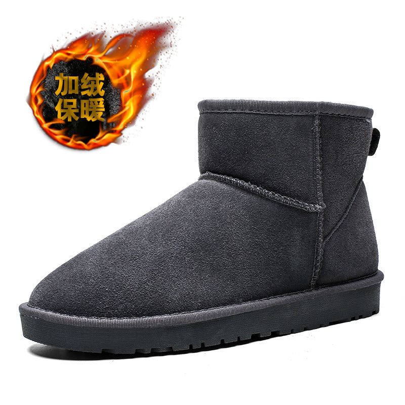 Foreign trade cotton slippers men's winter couple bag heel velvet stepping on shit thickened warm cotton shoes snow boots wholesale