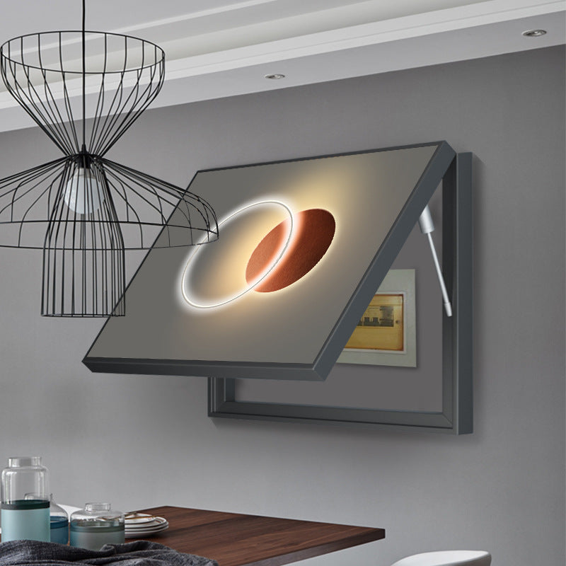 Nordic meter box decorative painting modern simple electric box painting push-pull light luxury blocking painting electric switch box crystal porcelain mural