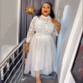 new arrival african plus size women's clothing lace lapel skirt three-piece set   fashiondress