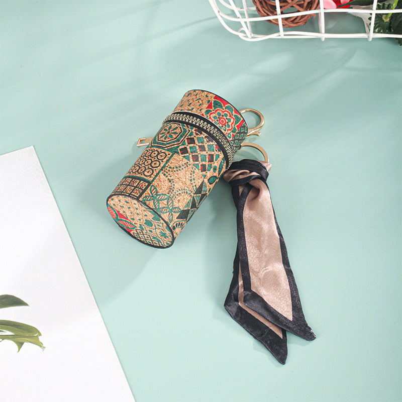 Live gift mouth red envelope keychain European and American old flower change bag welfare product mini bucket bag explosion light luxury feeling