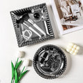 Ins-style ceramic silver-plated display tray - creative & unique home decor for cosmetics and jewelry
