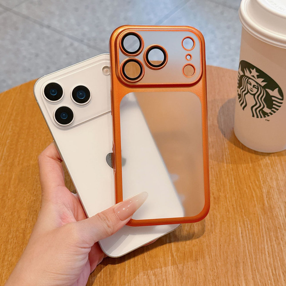 Matte electroplated pc suitable for iphone17promax mobile phone case apple 16/15 lens film anti-fall protective cover