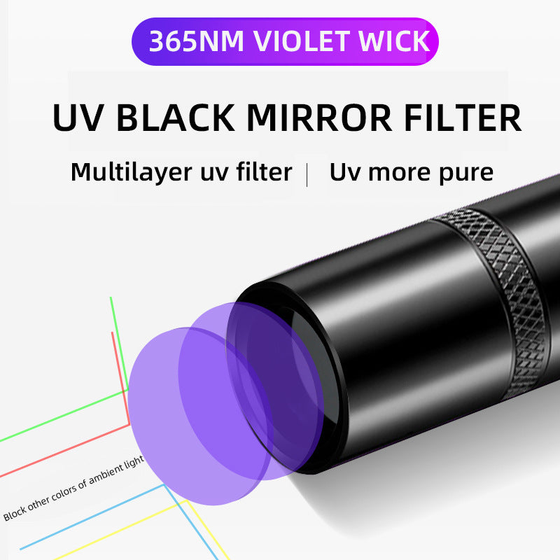 Wood's lamp illuminates cat moss urinary tinea fungus detection flashlight ultraviolet fluorescent agent purple light special for banknote inspection lamp