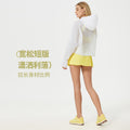 Summer lightweight breathable quick-dry sports windbreaker loose fit versatile hooded outdoor zip-up cardigan jacket for women d25007
