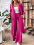Amazon cross-border fashion casual suit spring & falllongcardigantopsloose pantstwo-piece setlooseslimming look