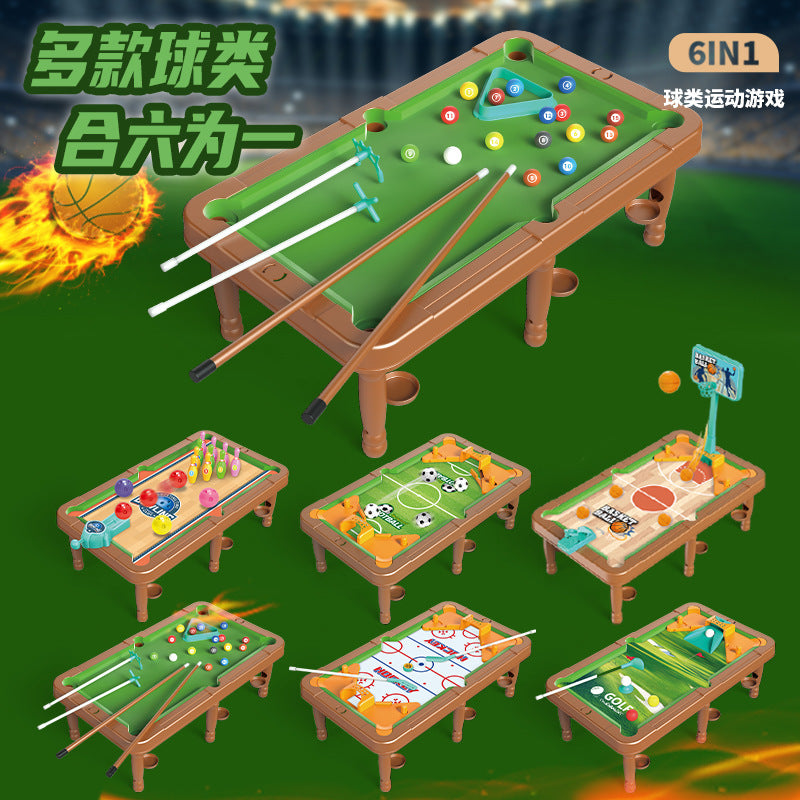six-in-one billiards multi-functional game table indoor kids battle toys tabletop game table wholesale dropshipping