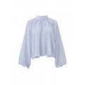 Amazon women's clothing  summer new round neck pullover loose see-through chiffon lantern sleeve long sleeves t-shirt tops