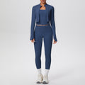 Naked casual workwear beautiful back outwear short outwear yoga clothes high waist hip lifting tight pants sports three-piece set