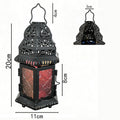 Moroccan iron candlestick, stained glass lantern, garden decor, home decor ornament, housewarming gift