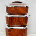 Hot-selling 3pcs square thermal insulation box wood grain color sealed leak-proof thermal insulation lunch box