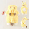 Newborn baby winter cute cartoon clothes, thickened romper/outfit for boys and girls, trendy onesie for crawling and holding