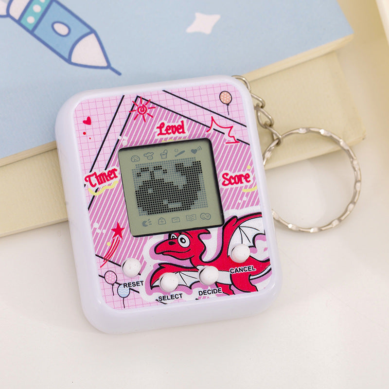 handheld virtual digital pet game console keychain pendant kids mini interactive development toy