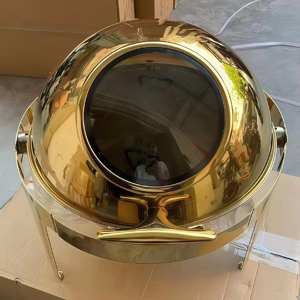 Gold stainless steel buffet warmer - 6l visible lid buffet stove - commercial hotel heating furnace