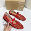 Za2025 new women's mesh shoes - black versatile pointed-toe high heels - stiletto heel single strap pumps