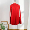 Batwing sleeve plus size loose casual pleated flared skirt sexy mini dress women's dress - direct from the manufacturer