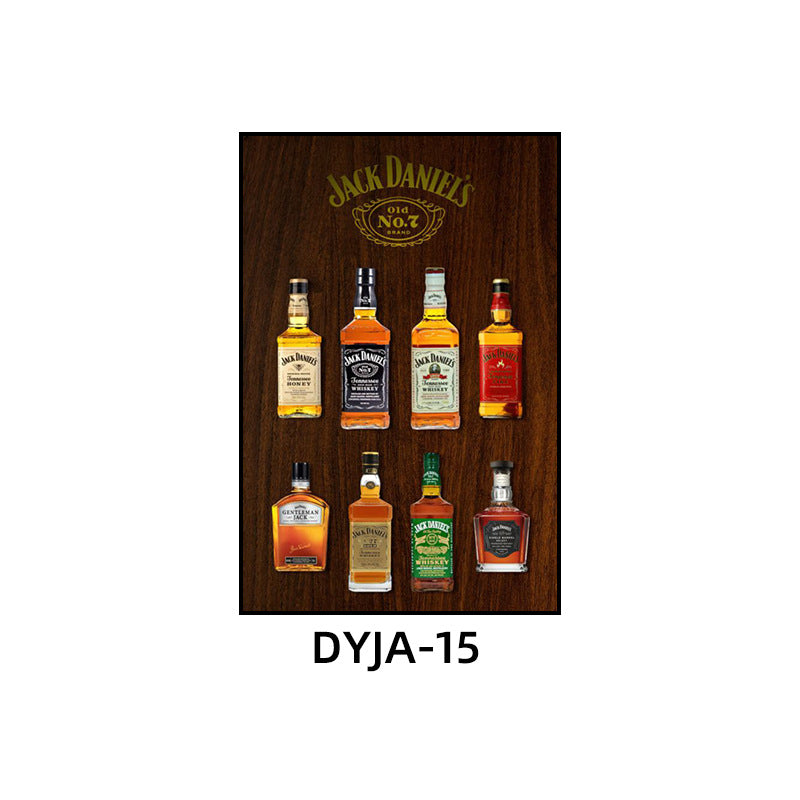 Bar background wall decorative painting American retro KTV box hanging painting industrial style nightclub foreign wine whiskey mural