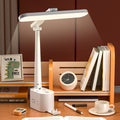 Foldable desk lamp with integrated socket - eye protection, designed for studying, reading, and preventing myopia - perfect for college students - bedside lamp with usb fast charging