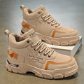 Men's 2025 new autumn collection: work safety shoes - waterproof, slip-resistant, durable, athletic, casual, workwear, and trendy martin boots for construction sites