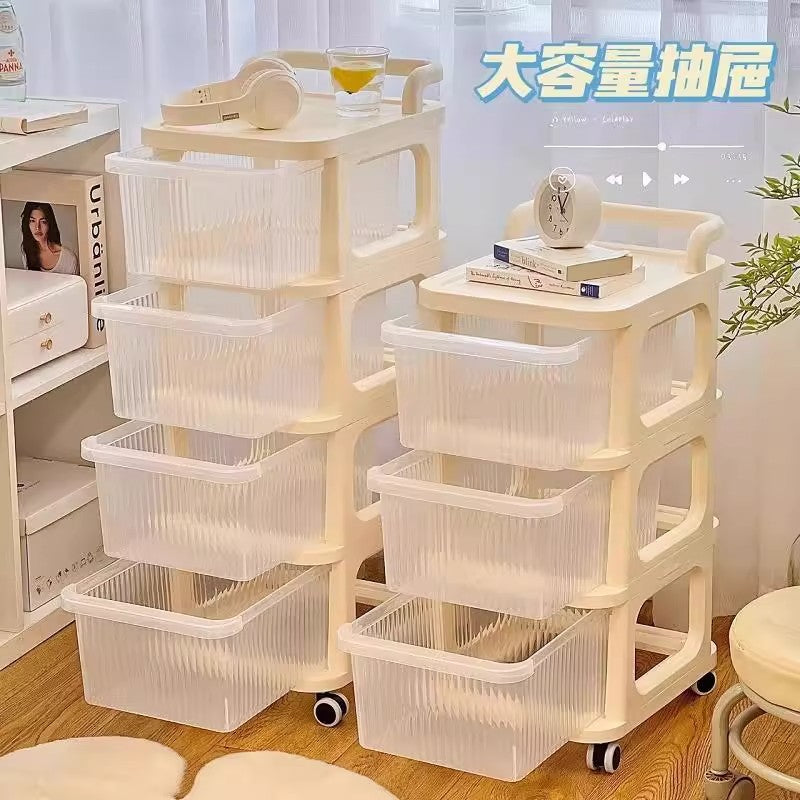 Household Shelf Cart Mobile Snack Cart Bedroom Storage Box Drawer Storage Box Mobile Shelf