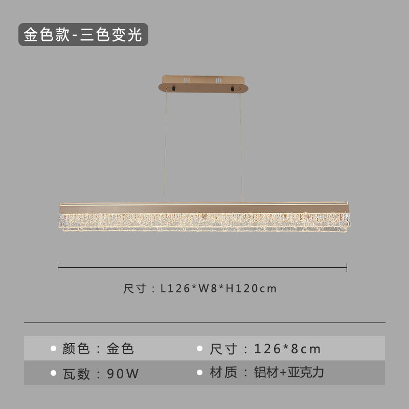 Italian light luxury restaurant one-word chandelier modern minimalist high-end dining table bar lamp high-end lighting