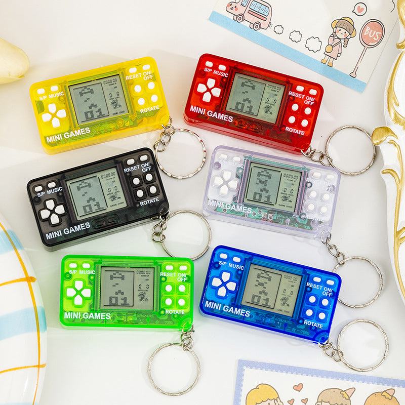 tetris handheld electronic game console - battery included, keychain decompression 26-in-1 game toy